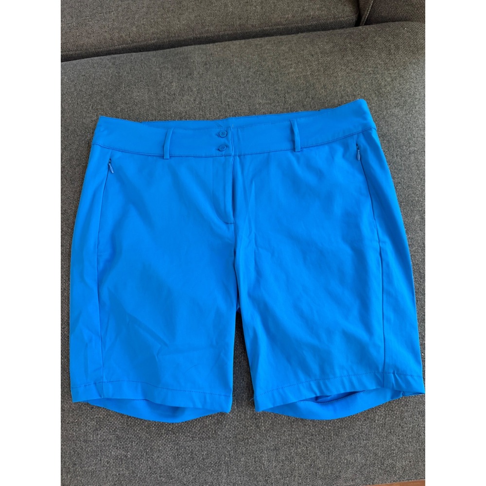Antigua Women Electric Blue Golf Shorts Size 12 Performance Athletic Bermuda